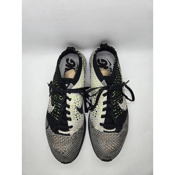 Nike Flyknit Racer Shoes Mens 5.5 Black White Volt Running Athletic Gym Sneakers main image 7